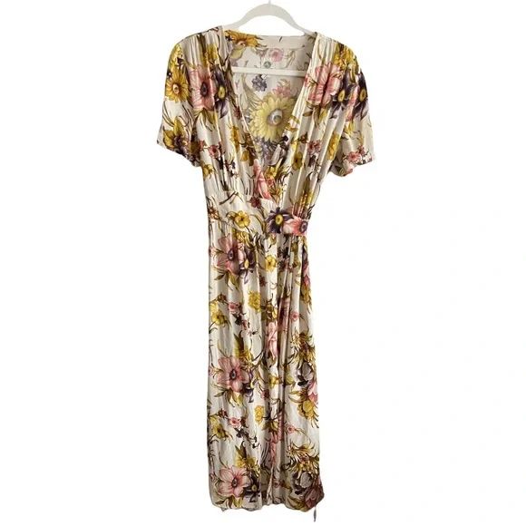 Anthropologie tiny wrap sunflower dress - Picture 3 of 11